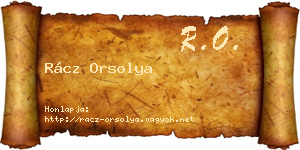 Rácz Orsolya névjegykártya